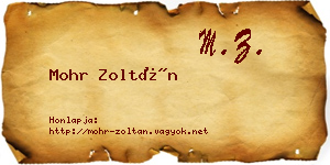 Mohr Zoltán névjegykártya