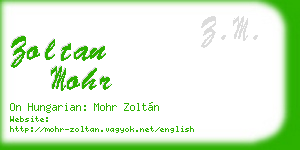zoltan mohr business card
