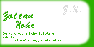 zoltan mohr business card